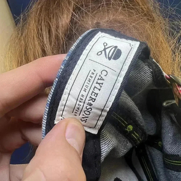 Vibrant Denim Cap with Colorful Patterned Brim - Picture 7 of 7